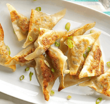 Hoành thánh rau củ sốt việt quất