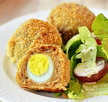 Thịt bọc trứng cút chiên kiểu Anh