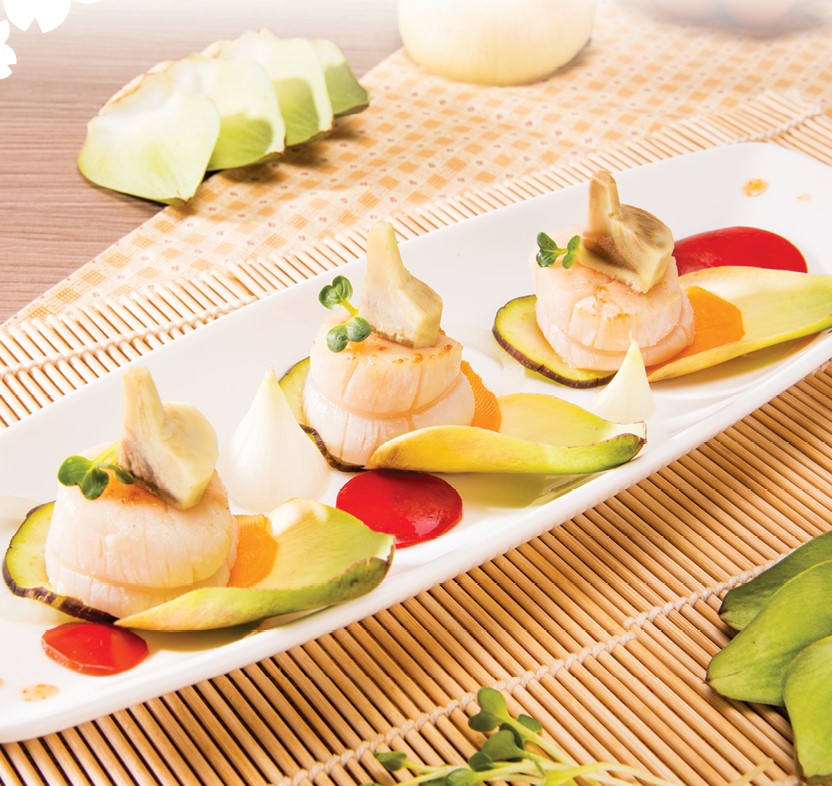 Salad sò điệp bông atiso