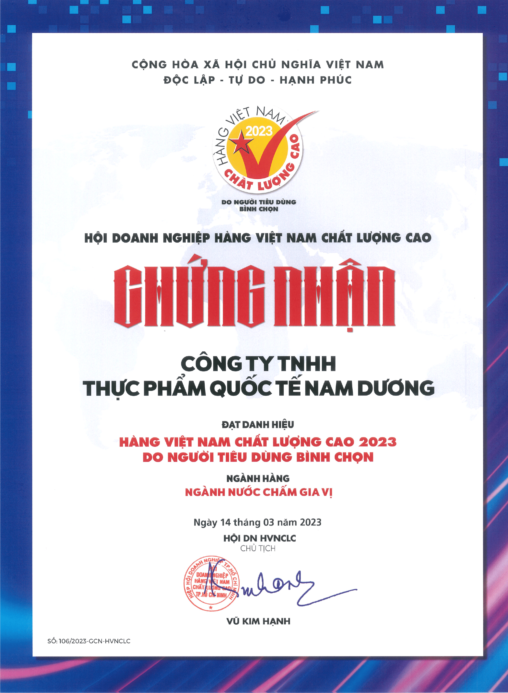 NAM DƯƠNG – Hàng Việt Nam Chất lượng cao